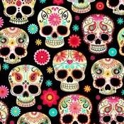 Black Sugar Skulls Minky 58/60"