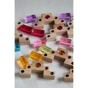 Bauspiel | Colored Gems Staircase With Lucite Blocks 16pcs