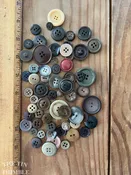 1/4 Cup of Buttons - Brown & Tan - Lot of Vintage Buttons