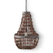 24 Inch Rusty Diamond Links Pear Shaped Chandelier