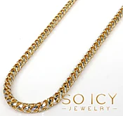 10k Two Gold Prism Cut Franco Chain 16-26 Inch 2.50mm