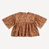 bell sleeve gathered tunic | neutral desert landscape | organic cotton interlock