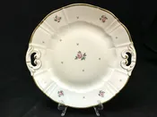 B&amp;G Bing Grondahl Handled Cake Serving Platter, Rose Motif, Gold Trim | 23158