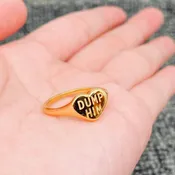 Dump Him Heart Signet Ring