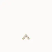 14k Diamond Chevron Flat Back Stud