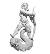 Alfred-Auguste Janniot, Sculpture Amour Astride a Dolphin