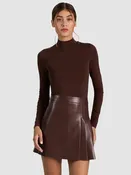 Alice+ Olivia Chara Mock Neck Vegan Mini Dress