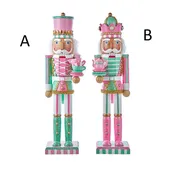 15" Pink & Green Nutcracker