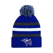Halftime Striped Knit Cuff Hat with Pom