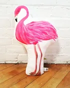 Flamingo throw pillow — Drumming Beetle
