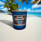 Island Christmas Candle ..10oz Frosted Glass
