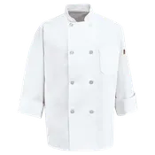 Eight Pearl Button Chef Coat with Thermometer Pocket