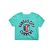 Charlie Hustle KC Current Womens Teal Classic Crop Short Sleeve T-Shirt