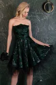 Alma Strapless Midi Dress - Christmas Green
