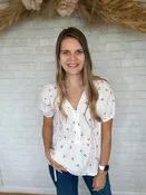 Cherry Peplum Top