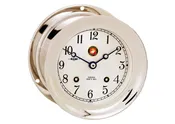 4 1/2" Ship's Bell Clock in Nickel - Marines Color Emblem