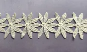 1 1/2"  Pale Ivory Daisy Chain Cotton Vintage Lace Trim (Made in Switzerland)