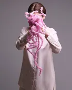 Cascading Pink Hyacinth Bridal Bouquet & Boutonniere