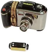 35mm Black Camera with Film Limoges Box for Collectors