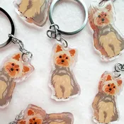 Blue and Tan Yorkshire Terrier Dog Keychain