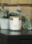 Grace White Peach Blossom 9 oz. Clear Jar Soy Candle