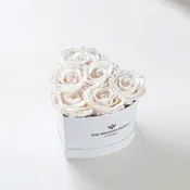 Baby Heart White Box | White Roses
