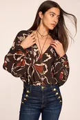 Aaron Printed V-Neck Top