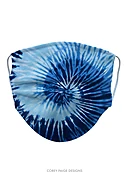 Adult Face Mask - Blue Tie Dye Swirl