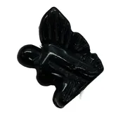 2 Hematite Pixie Fairy Bead Figurine | 21x16x7mm | Charcoal Black