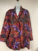 Women's Plus Size Maggie Sweet Floral Pattern Button Up Polyester Shirt Sz 1X