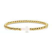 4mm Stretch Beaded Bracelet w/ Cross