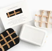 Bamboo Soap Dish - White — Country Florist