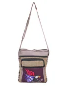 Americana Eagle Hemp Cotton Front Pocket Messenger Bag