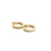 14kt. Yellow Gold Hoop Earrings with Diamonds — Multipearl