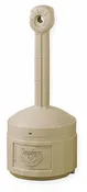 Justrite 26800B Smoker's Cease-Fire Cigarette Receptacle, 4 gal, 38-1/2 in H × 16-1/2 in Dia, Tan