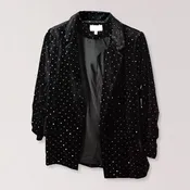 Back Rhinestone Velvet Blazer