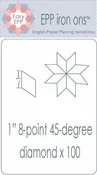 1in 8-point 45-degree Diamond EPP Iron-On x 100 # EPP63