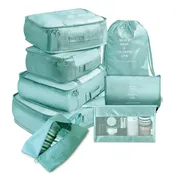 8‑Piece Travel Packing Cubes Set Luggage Organizer & Divider Bags