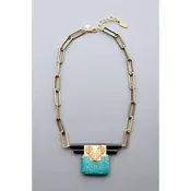 Turquoise Artdeco necklace 519