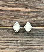 726309, 10mm Diamond White Turquoise Stud Earrings