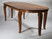 Andre Arbus dining table (#1514) — Calderwood Gallery is a world class resource for original French Art Deco furniture. Works by Maurice Dufrene, Jacques Adnet, Ruhlmann, Jallot, Follot, Arbus, Leleu, Dominuque, Subes, Sue et Mare. Art Nouveau, decorative arts, iron works.