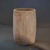 ANTIQUE CYLINDRICAL TEAK DRUM VESSEL — INNER GARDENS