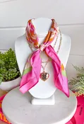 Another Chance Scarf Necklace in Pink