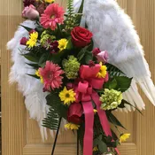 Angel Wings with Colorful Flowers