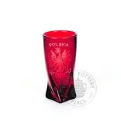 3" Modern Tall Shot Glass - Burgundy Polish Eagle