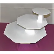 3 Tier Octagon Stand White 8″, 14″, 20″