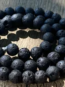 6mm lava beads black