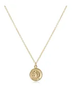 16" Necklace Gold- Protection Gold Disc