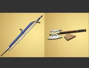 Combo of 2: Cosplay Replica Sword w/ Cover & Battle Axe Replica