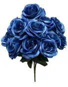 17" Satin Open Rose Bush ( INT398-#27 Navy Blue )